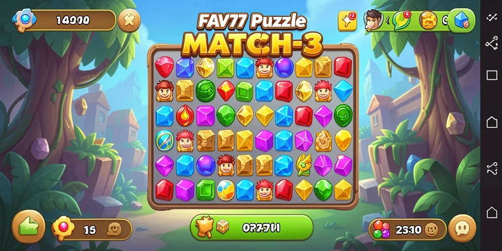 Tampilan gameplay seru dari FAV77 yang penuh warna dan tantangan.