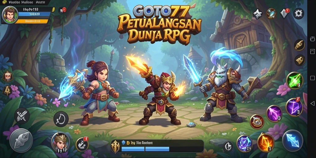 Tampilan gameplay epik dalam petualangan RPG GOTO77.