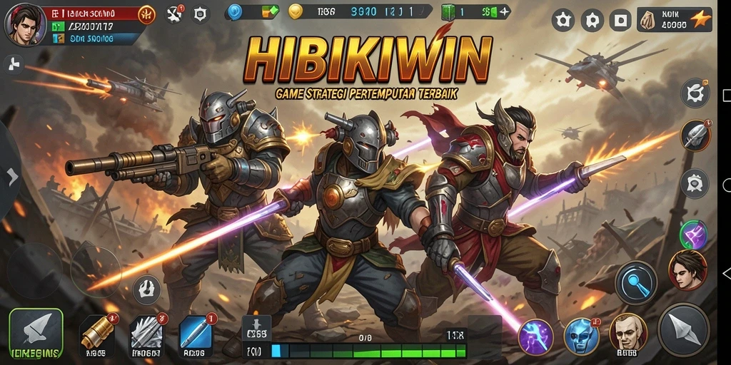 Tampilan gameplay HIBIKIWIN menunjukkan aksi pertempuran yang intens dan menarik.