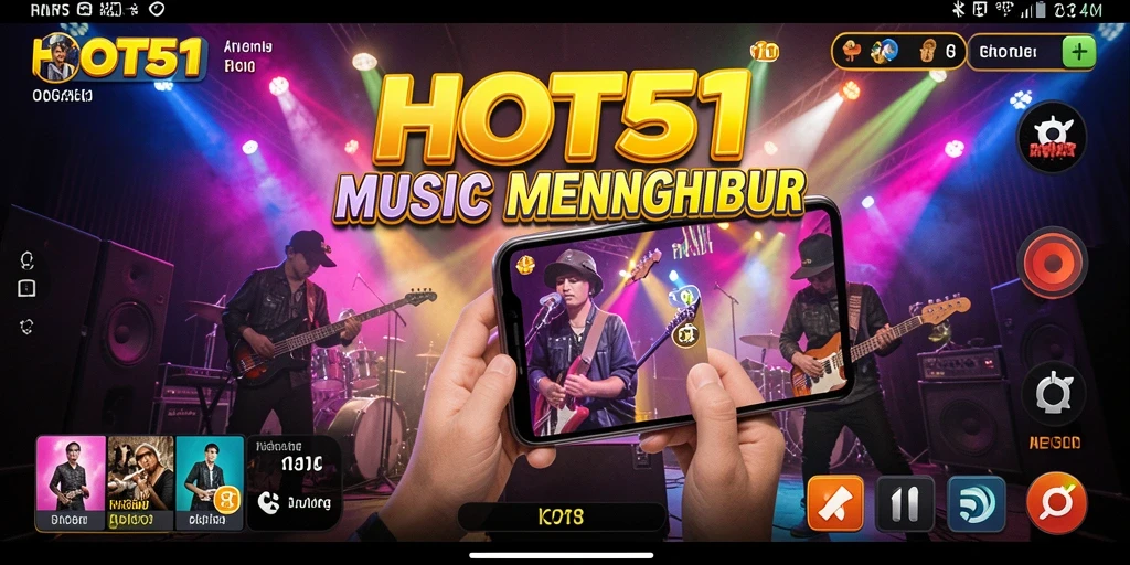 Gameplay HOT51 yang seru dan penuh musik.