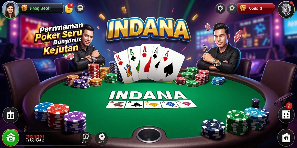 Screenshot utama INDAAA menampilkan momen seru permainan Poker.