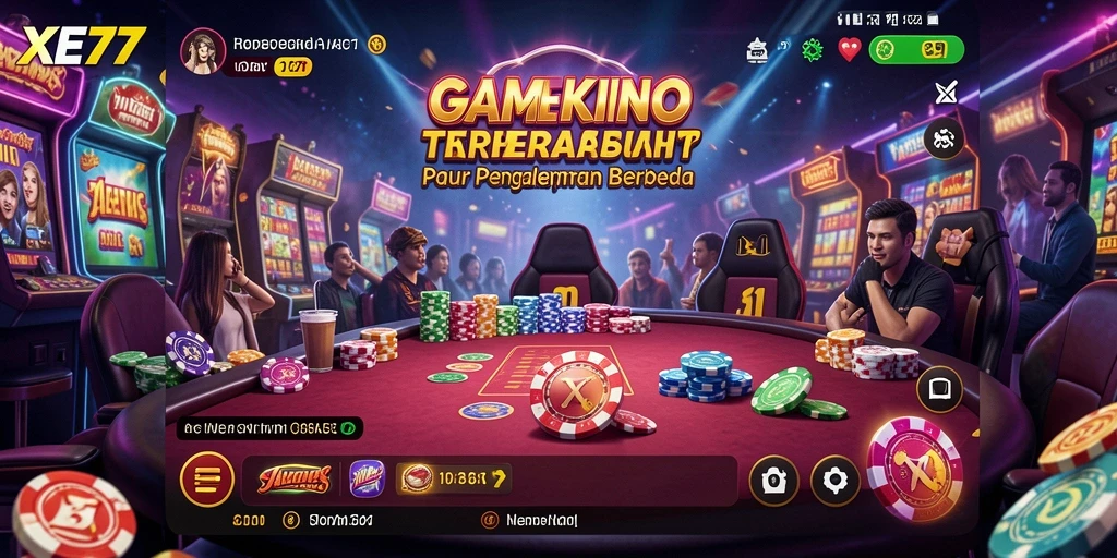 Screenshot menunjukkan tampilan seru gameplay Kasino XE77.