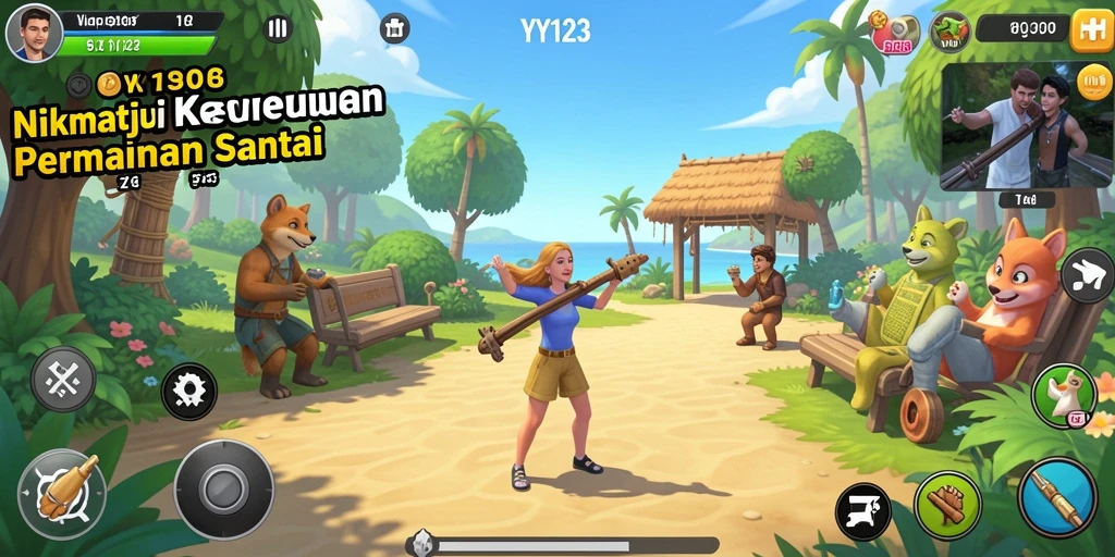 Tangkapan layar YY123 menunjukkan gameplay yang ceria dan menantang.